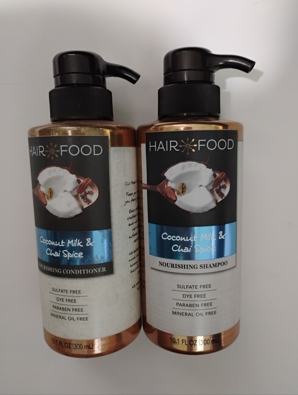 Hair Food Coconut Milk & Chai Spice Nourishing Shampoo Conditioner 10.1 oz Rare